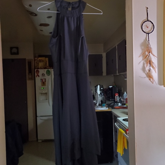 Womens Black Chiffon Dress - Picture 5 of 5